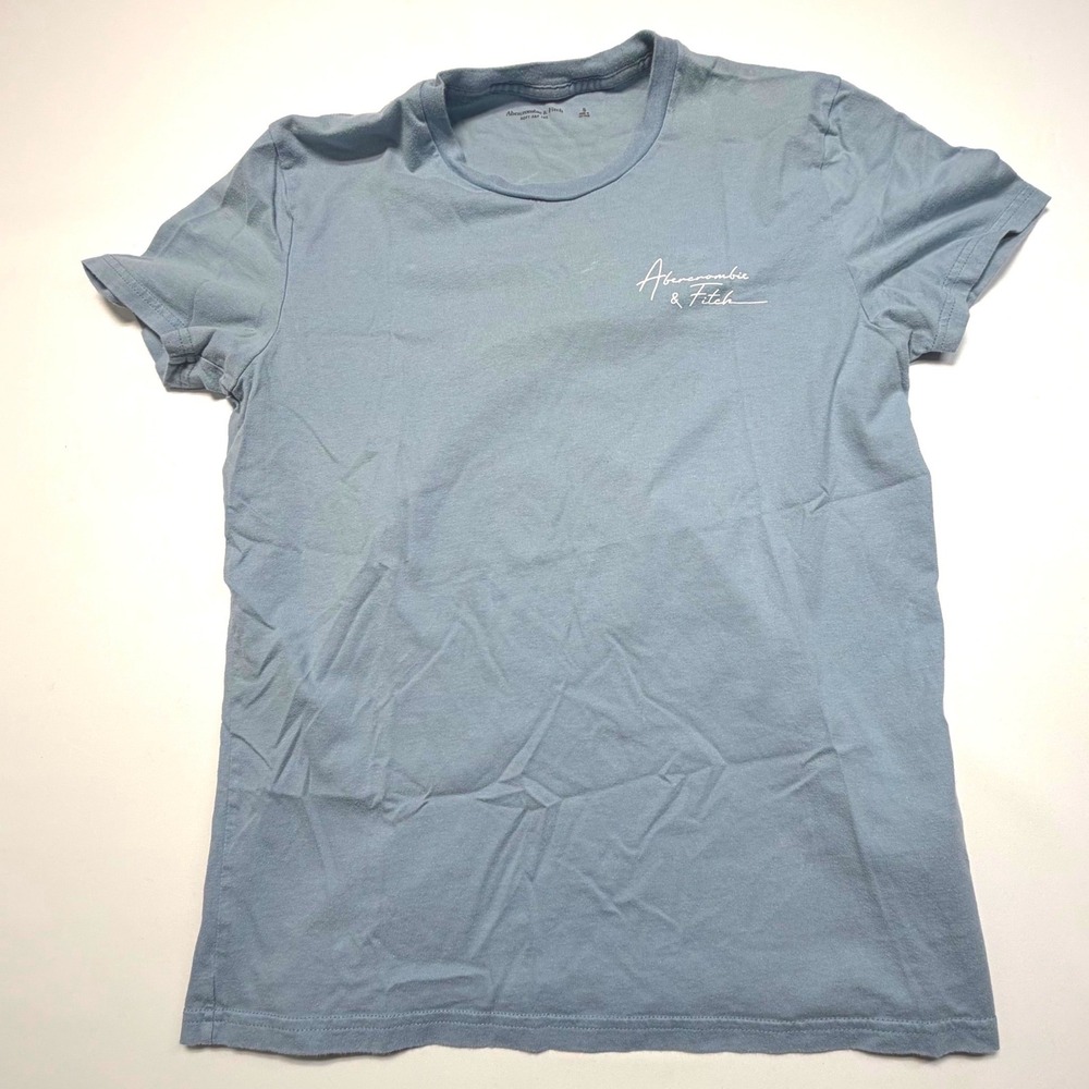 Abercrombie & Fitch Soft A&F Tee Women's Small Blue Graphic Logo Shirt